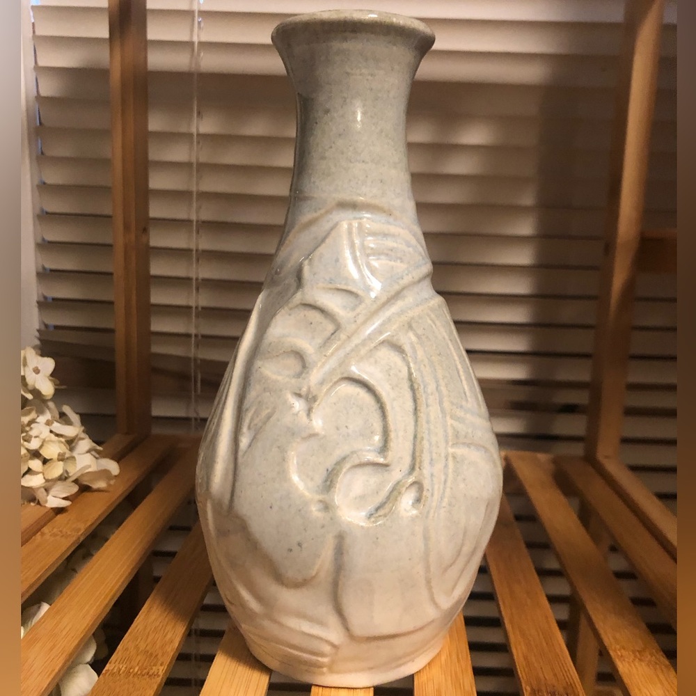 OOAK Handmade Goddess Relief Vase Divine Feminine carved ceramic
